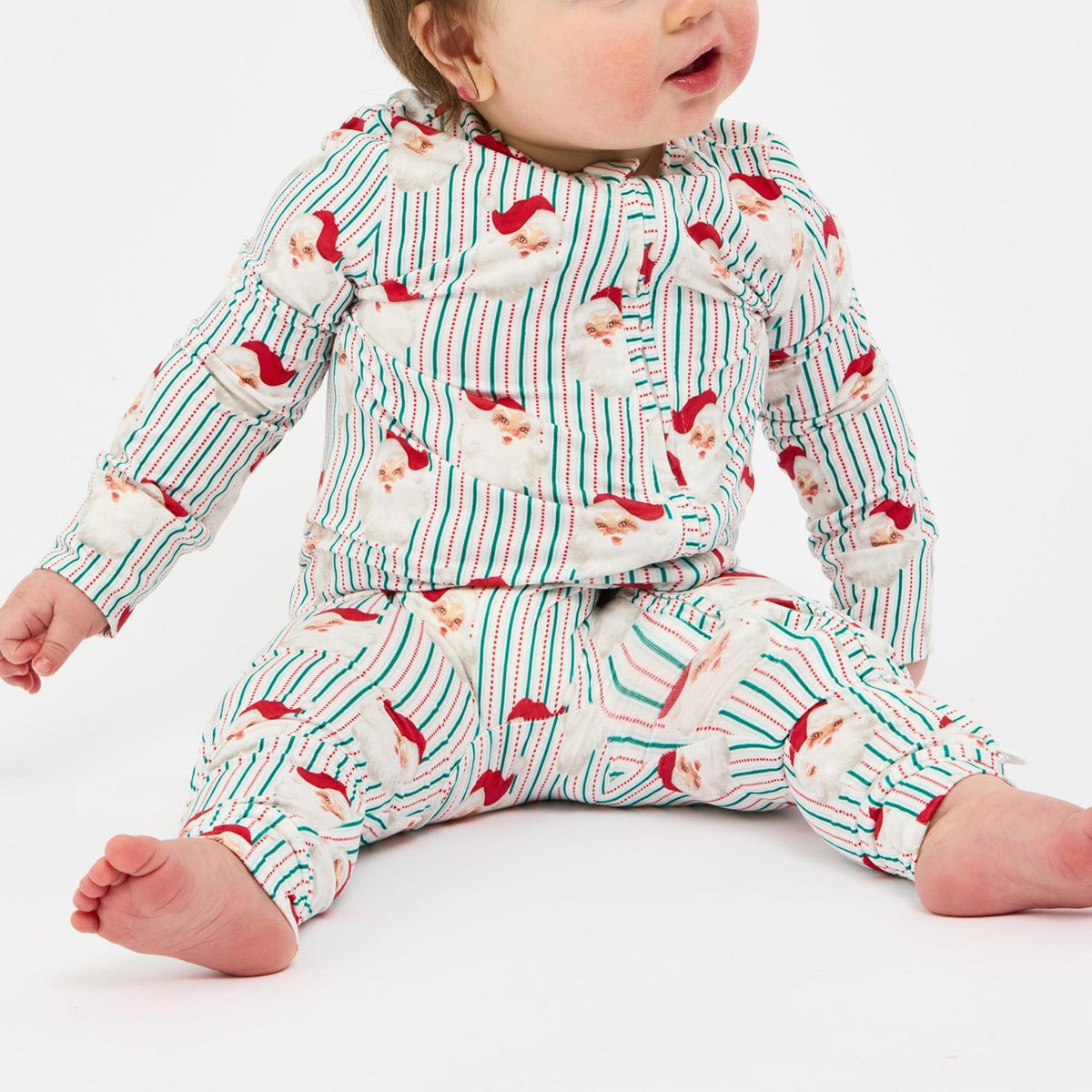PJ Baby PJ Onsie Santa Baby Stripes PK