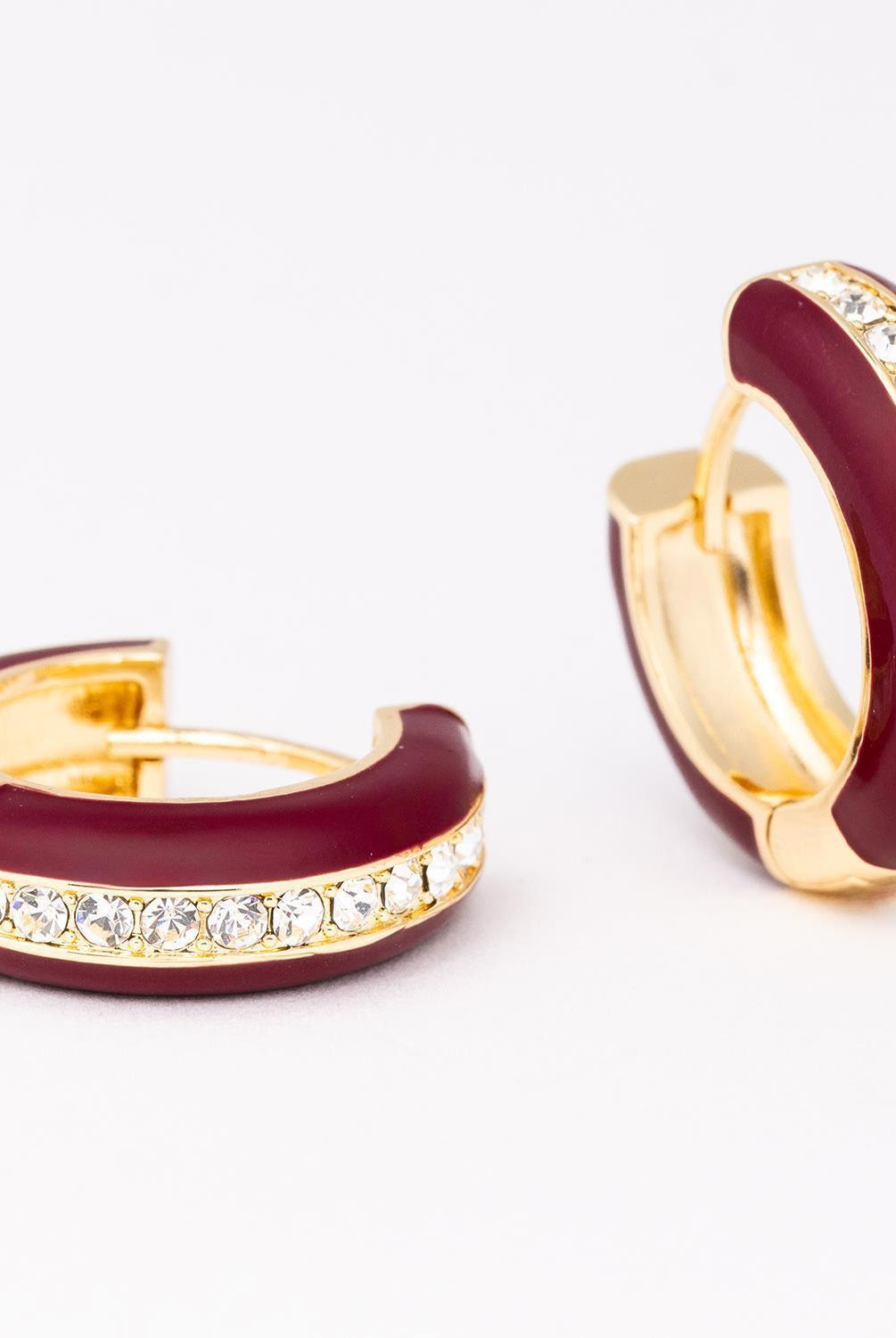 Earrings Aviana Maroon & White