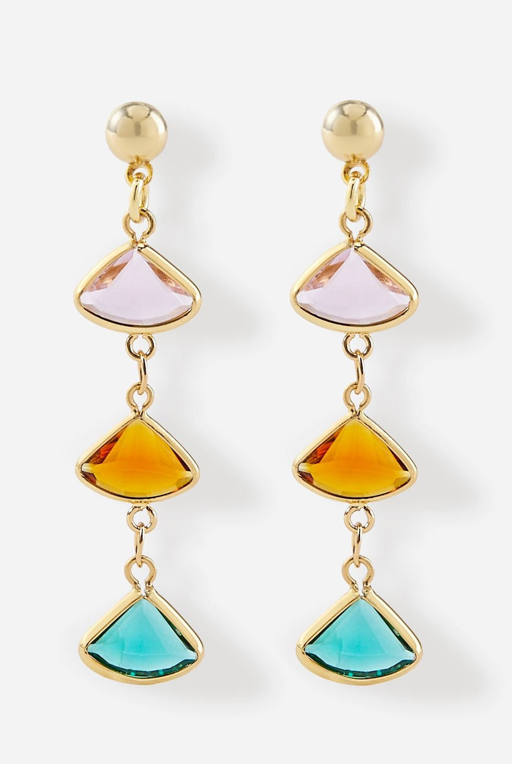 Colored Stones Drop Earrings