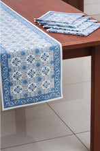 Load image into Gallery viewer, Blue Floral Table Runner