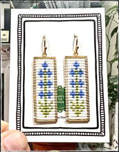 Load image into Gallery viewer, Delphinium Flower Glass Seed Bead Earrings