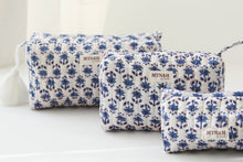 Load image into Gallery viewer, Blue Bonnett Floral Cosmetic Bag