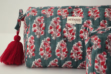 Load image into Gallery viewer, Emerald Motif Cosmetic Bag