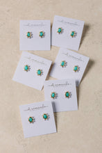 Load image into Gallery viewer, Turquoise and Pearl Oval Studs