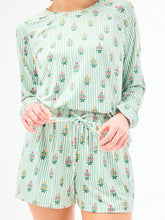 Load image into Gallery viewer, Green Cottage Stripes Annie Pajamas