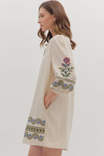 Load image into Gallery viewer, Ecru Embroidered Geo Floral Mini