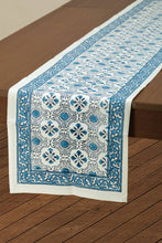 Load image into Gallery viewer, Blue Floral Table Runner