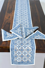 Load image into Gallery viewer, Blue Floral Table Runner