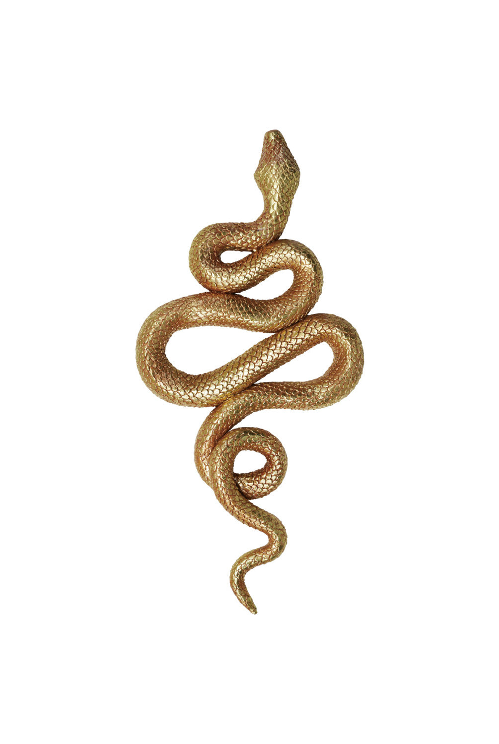Resin Snake Wall Décor, Gold Finish (Hangs or Sits)