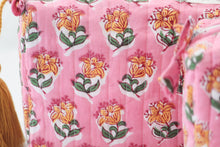 Load image into Gallery viewer, Bubblegum Floral Cosmetic Bag