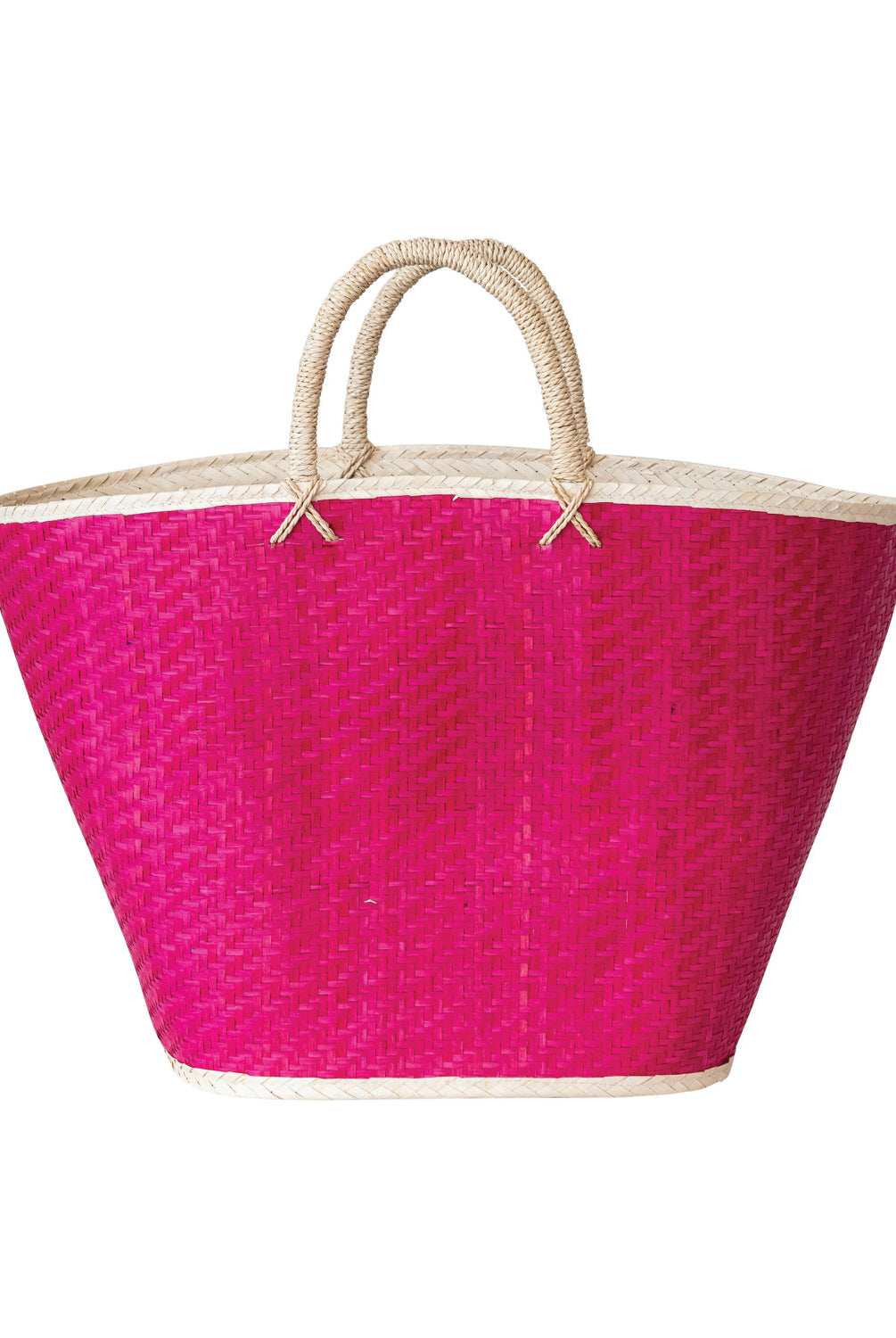 Palm Leaf Tote, Pink & Natural