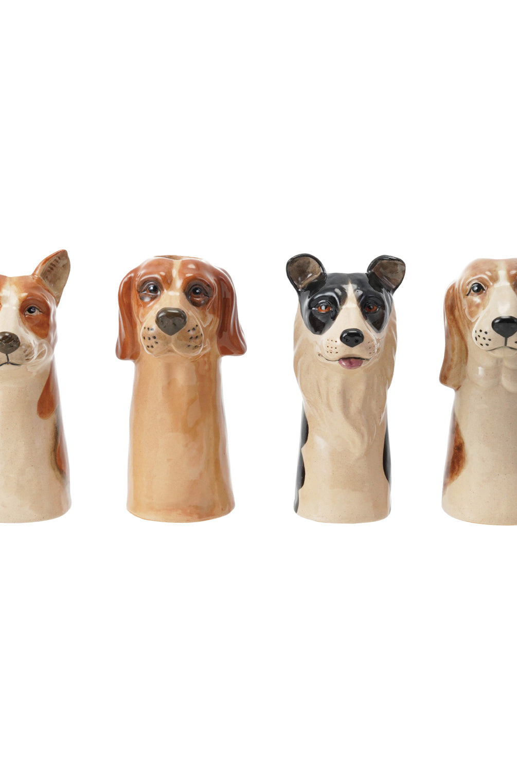 Hand-Painted Stoneware Dog Vase, 4 Styles
