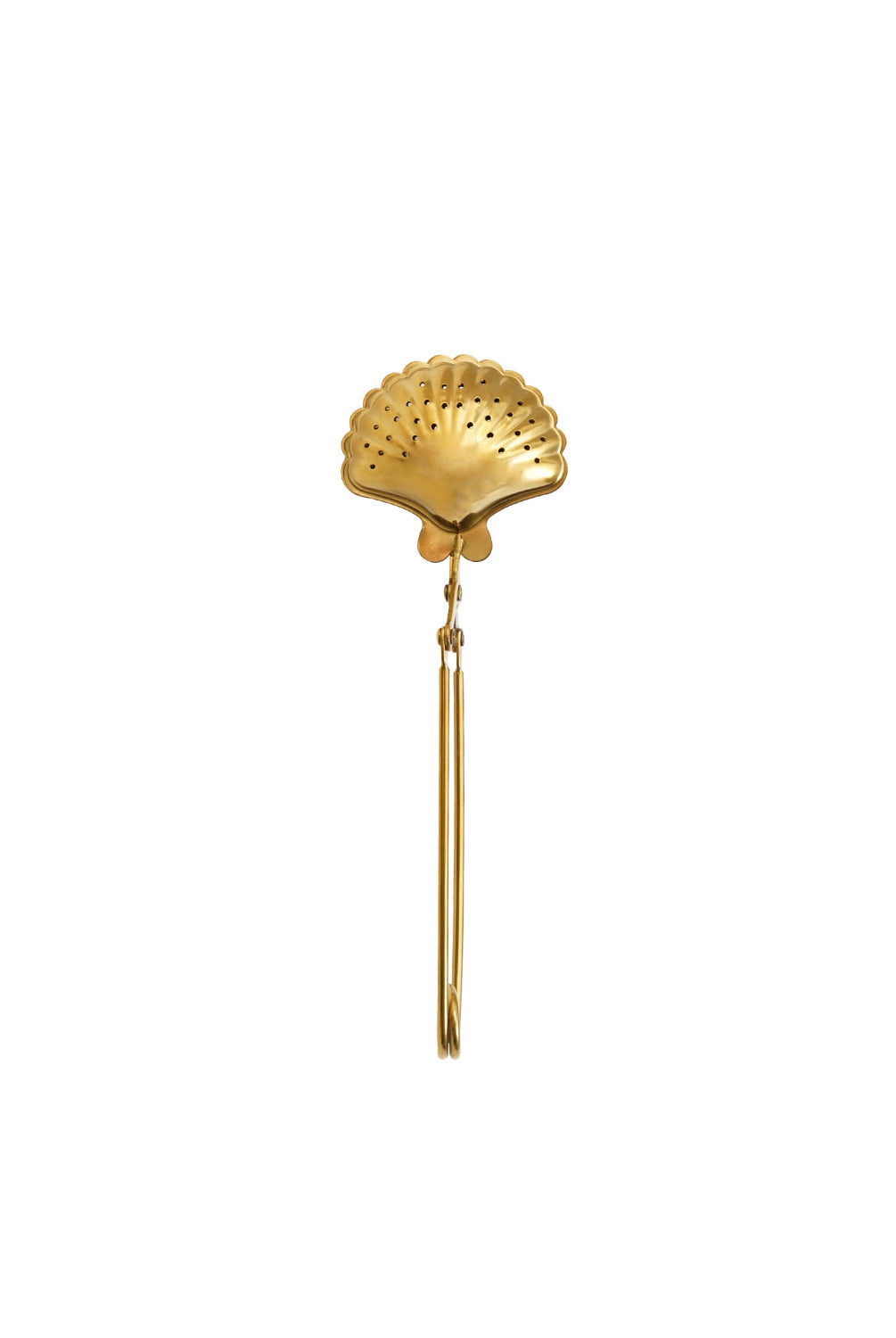 6-1/4"L Stainless Steel Shell Shaped Loose Tea Infuser, Gold Finish