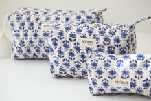 Load image into Gallery viewer, Blue Bonnett Floral Cosmetic Bag