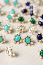 Load image into Gallery viewer, Turquoise and Pearl Oval Studs