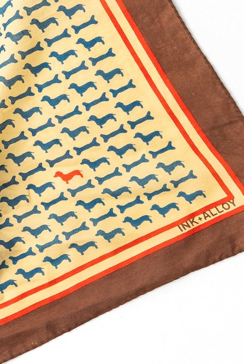 Olivia dog print scarf 36x36