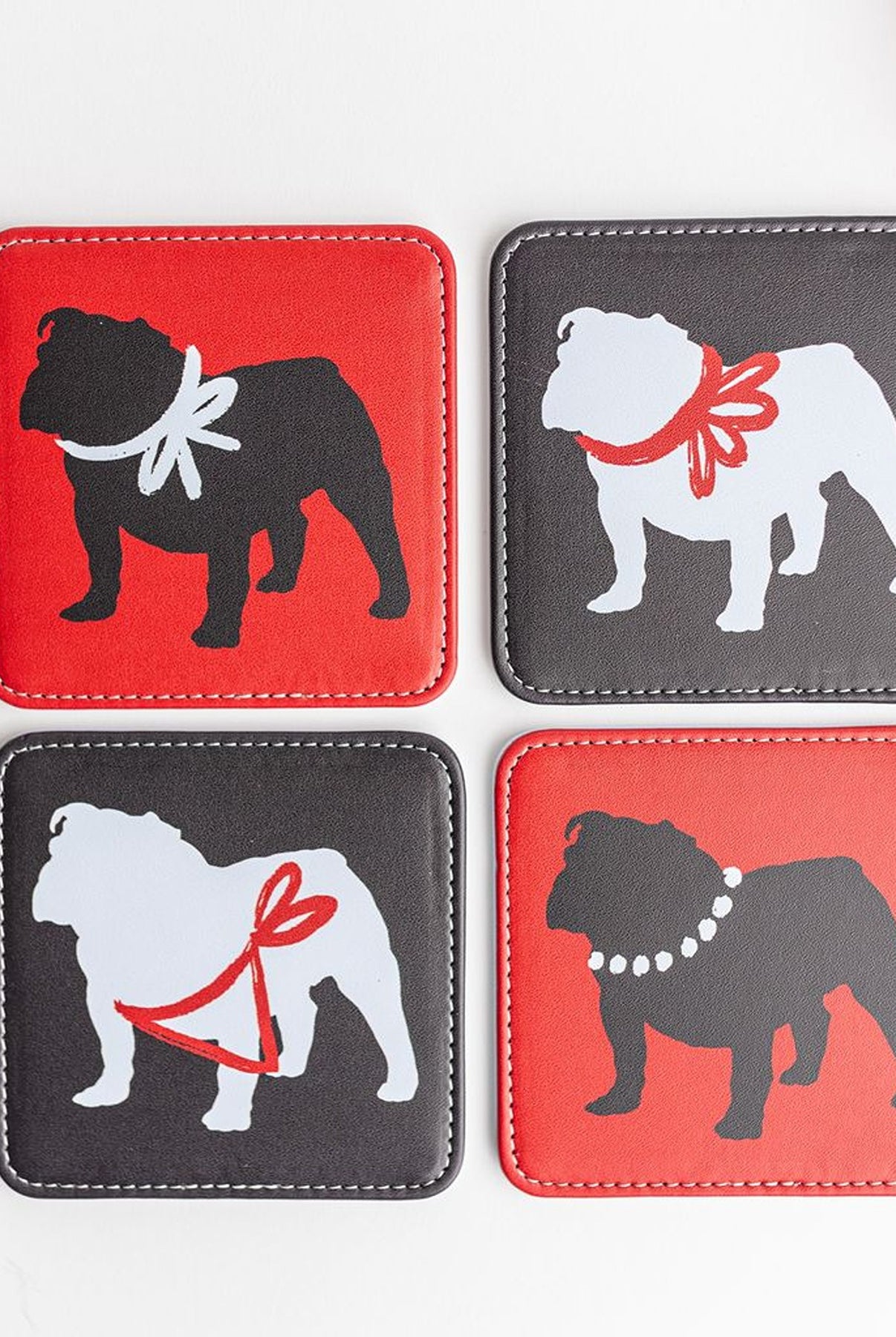 Spirit Bulldog in Red Coasters Set/4