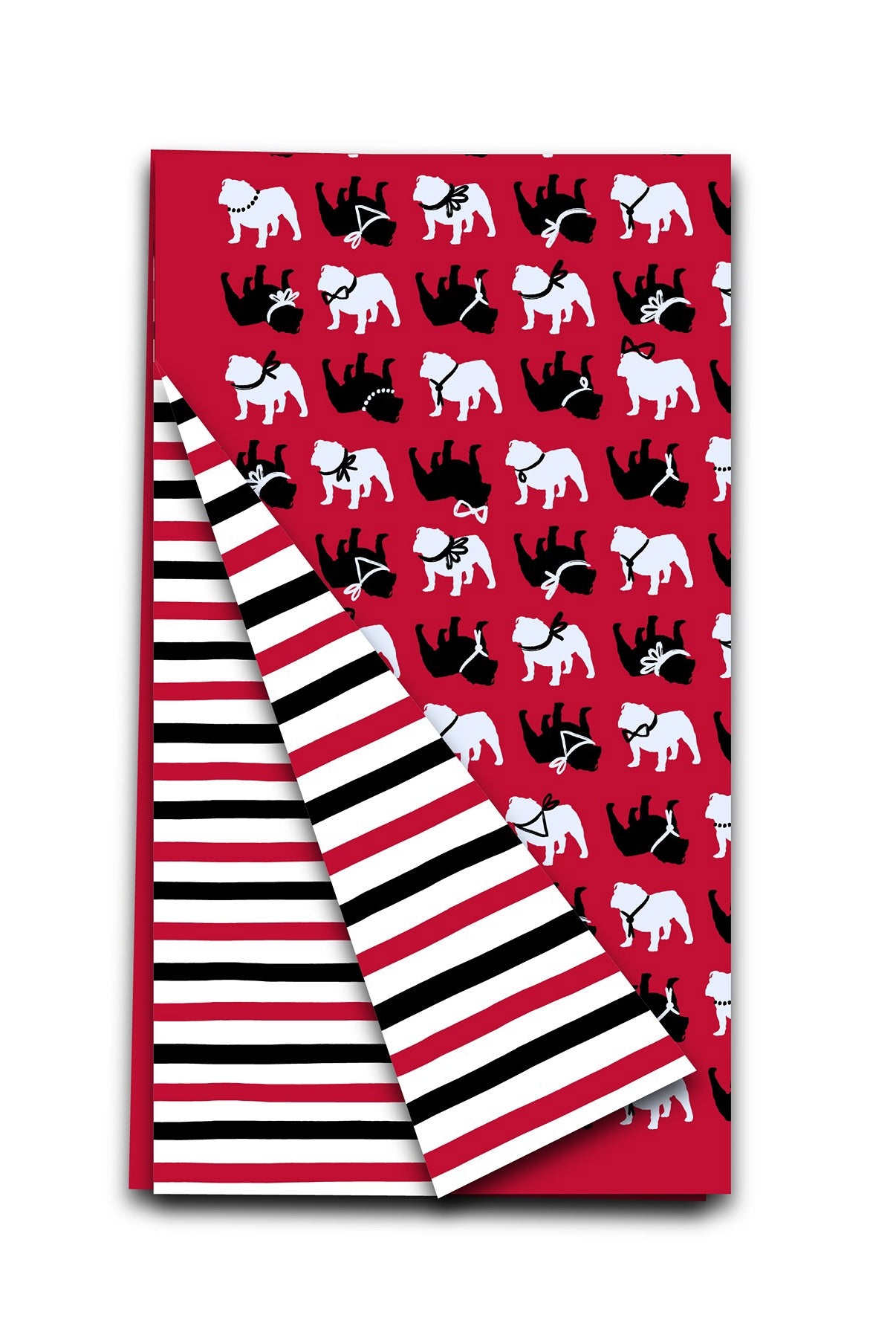 Spirit Bulldog in Red Double Sided Tea Towel