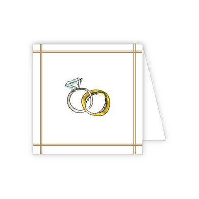 Handpainted Wedding Rings Enclosure Card