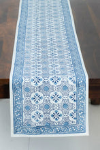 Load image into Gallery viewer, Blue Floral Table Runner