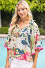 Load image into Gallery viewer, Floral Fringe Sleeve Top