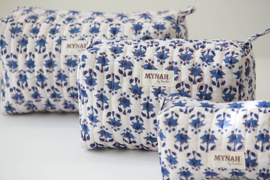 Blue Bonnett Floral Cosmetic Bag