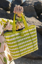Load image into Gallery viewer, Stripe Pear+White XS Tote