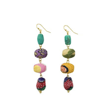 Load image into Gallery viewer, Pebbled Kantha Drop Earrings