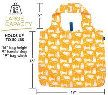 Load image into Gallery viewer, KITTY CATS YELLOW blu Bag Reusable Shopper Tote
