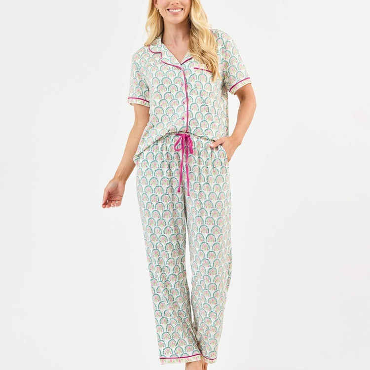 Pant Set Charlotte Snshwr Flr Wht PK S-L