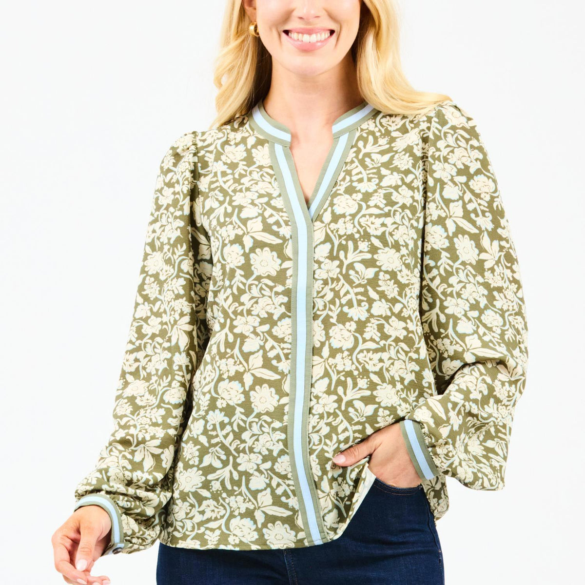 Top Naomi Painted Trillium- Olive XS