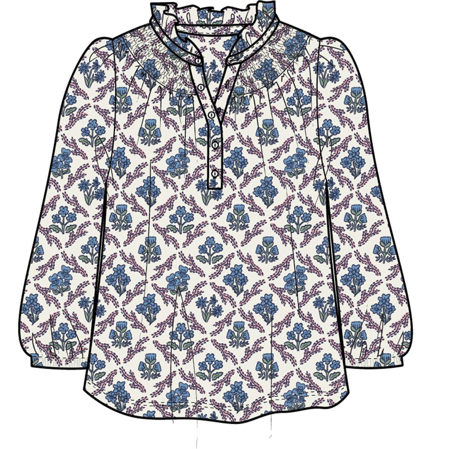 Top Dawn Lattice Crest- Blue XS