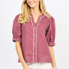 Top Elaine Gingham Maroon/White XS