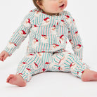 PJ Baby PJ Onsie Santa Baby Stripes PK