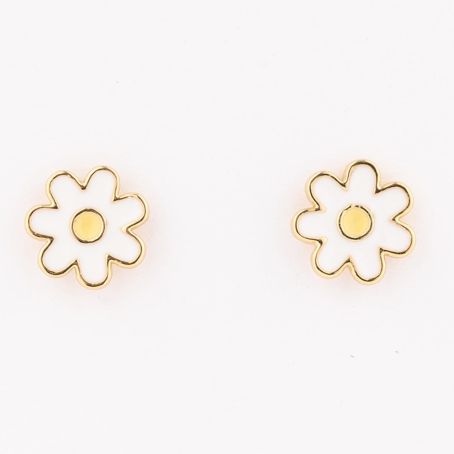 Earrings Luxe White Daisy