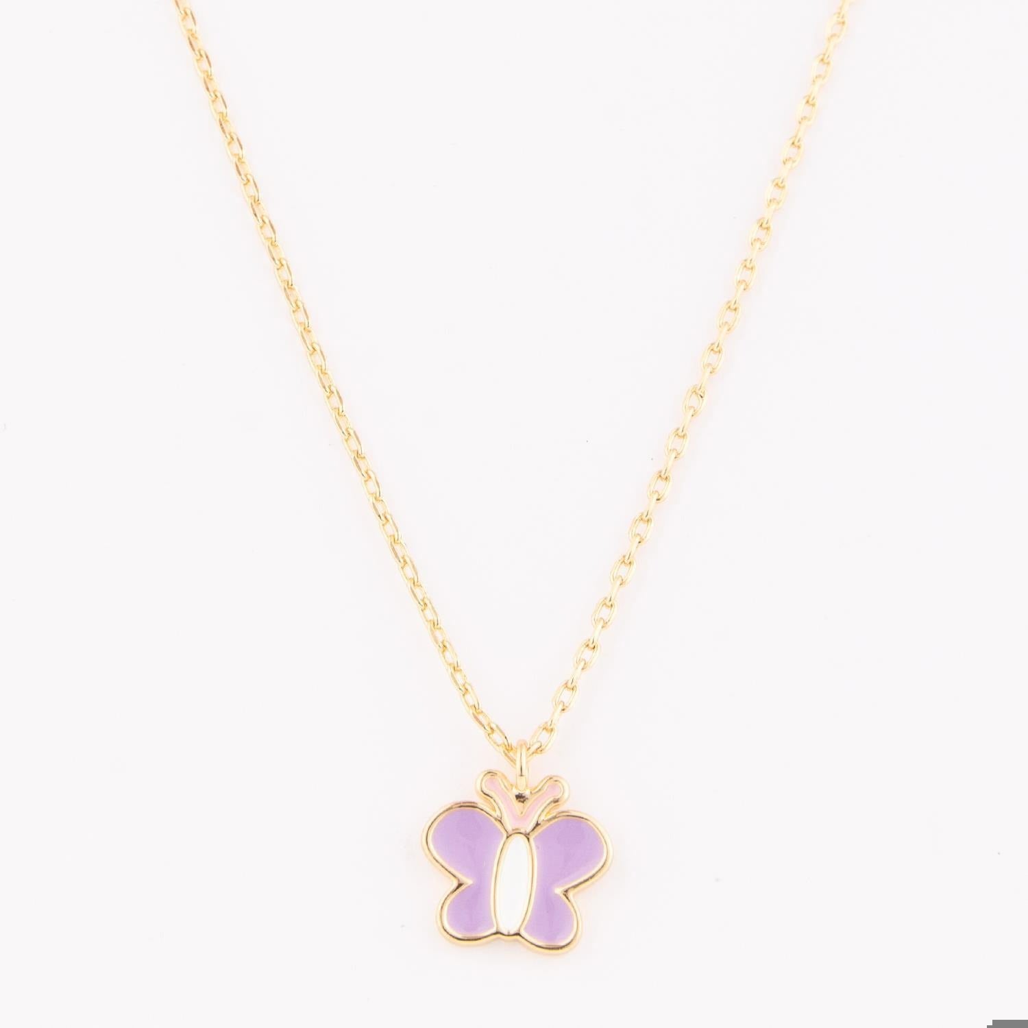 Necklace Luxe  Purple Butterfly