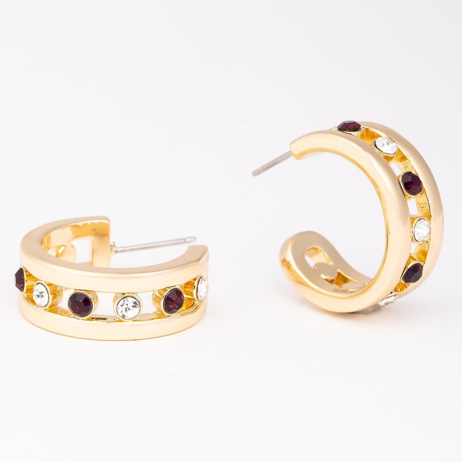 Earrings Georgina Maroon & White