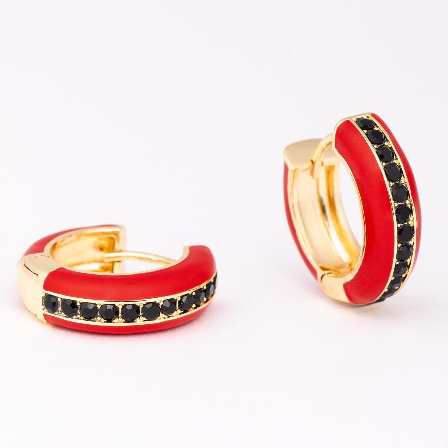 Earrings Aviana Red & Black