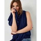 Essential Cashmere Blend Shawl, Navy