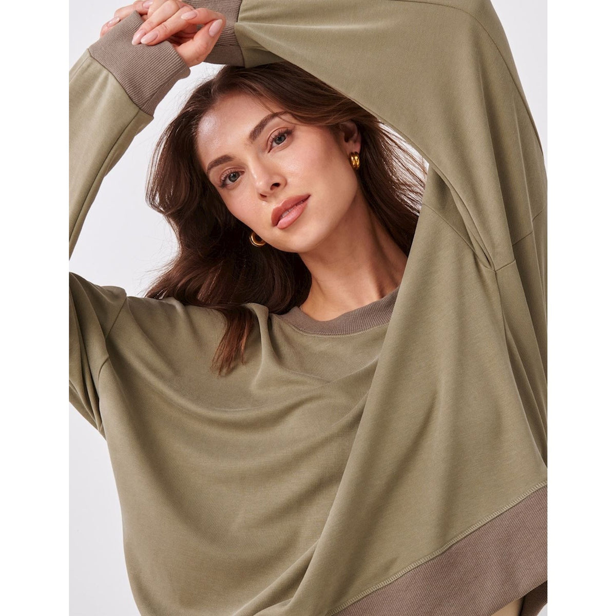 Modal Blend Airplane Pullover, Olive