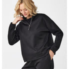 Half Zip Funnel Pullover, Black