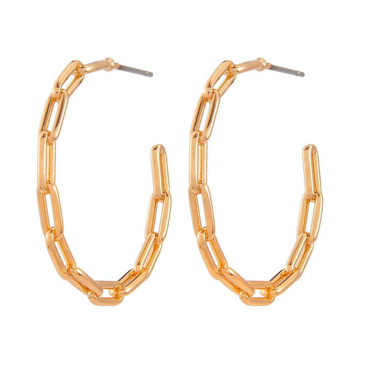 Chain Hoop Earrings, 2 Asst.