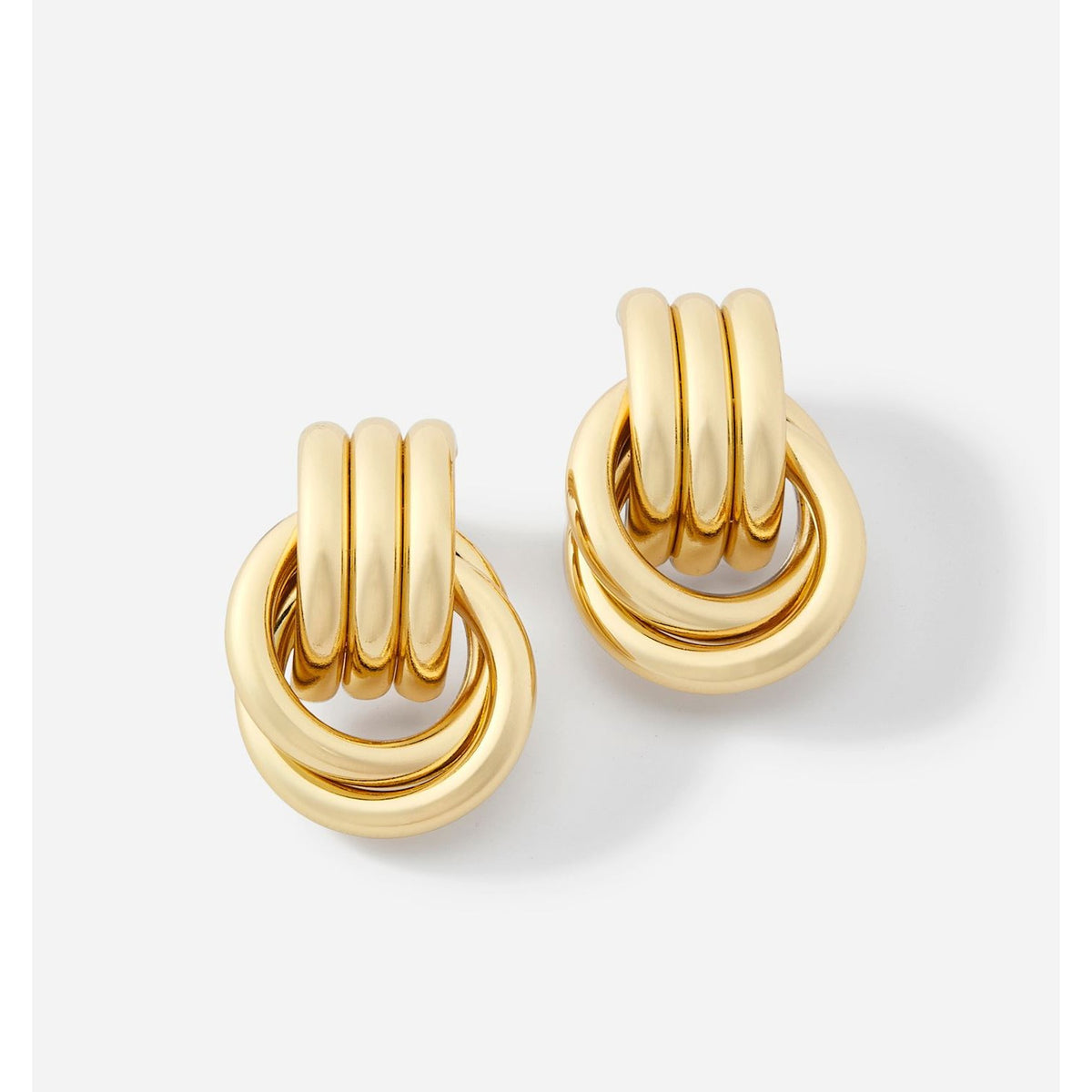 Double Knot Gold Earrings