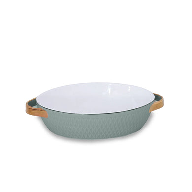 Sage Ceramic Oval Baker