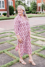 Load image into Gallery viewer, Purple Blooms Caftan Dress 