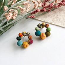 Load image into Gallery viewer, Kantha Hoop Posts