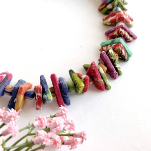 Kantha Paired Triangle Necklace