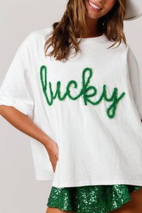 ‘Lucky' Lurex Yarn Top
