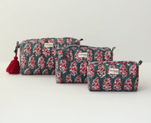Load image into Gallery viewer, Emerald Motif Cosmetic Bag