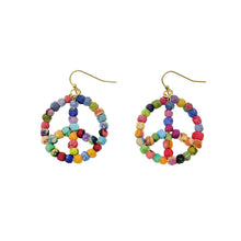 Load image into Gallery viewer, Kantha Milieu Peace Sign Earrings